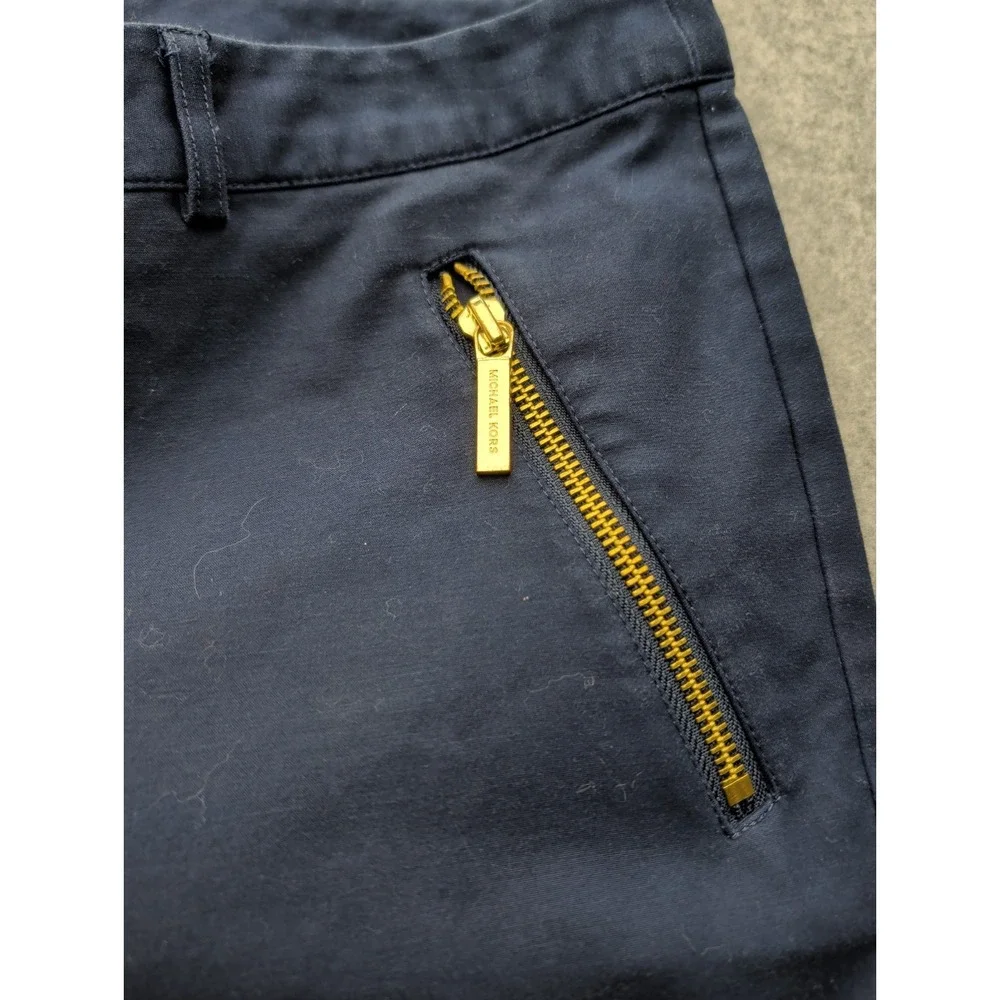 Michael Kors Women's Navy Blue Ankle Chino Trousers Pants Size 12